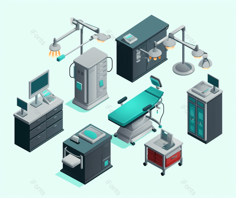 医疗设备扁平矢量插画,插画/手绘图,插画/手绘图库,插画/手绘图下载,插画/手绘
